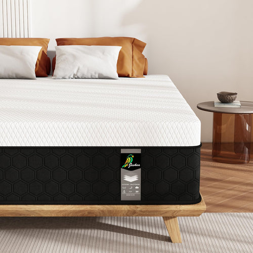 JEEKEA Twin Mattress - 10 Inch Gel Memory Gel Foam Mattress Twin Size - Medium Firm Hybrid Mattress for Motion Isolation & Strong Edge Support